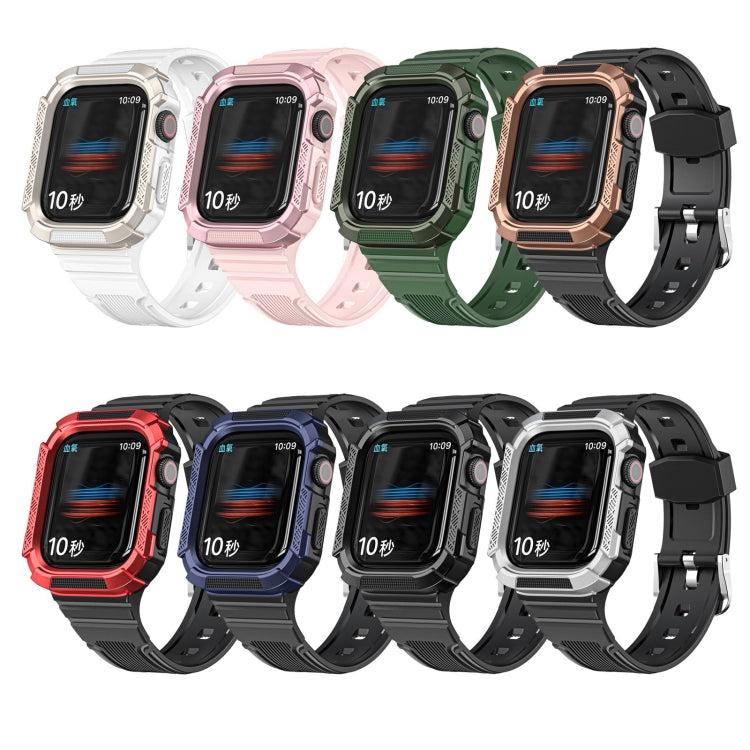 Bracelet de montre intégré Armor bicolore pour la série Apple Watch, 7 41mm / 6&SE&5&4 40mm, 7 45mm / 6&SE&5&4 44mm