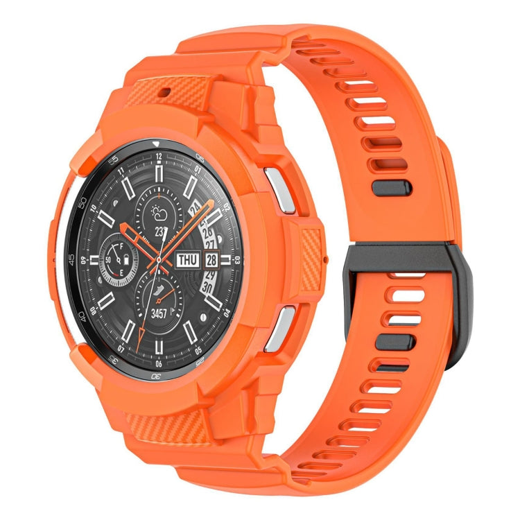 Bracelet de montre intégré en silicone sport en fibre de carbone, For Samsung Galaxy Watch4 Classic 42mm