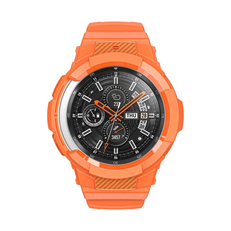 Bracelet de montre intégré en silicone sport en fibre de carbone, For Samsung Galaxy Watch4 Classic 42mm