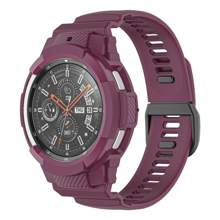 Bracelet de montre intégré en silicone sport en fibre de carbone, For Samsung Galaxy Watch4 Classic 42mm