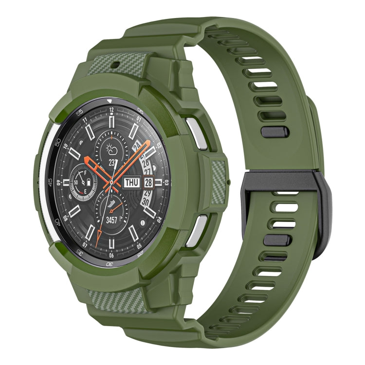 Bracelet de montre intégré en silicone sport en fibre de carbone, For Samsung Galaxy Watch4 Classic 42mm
