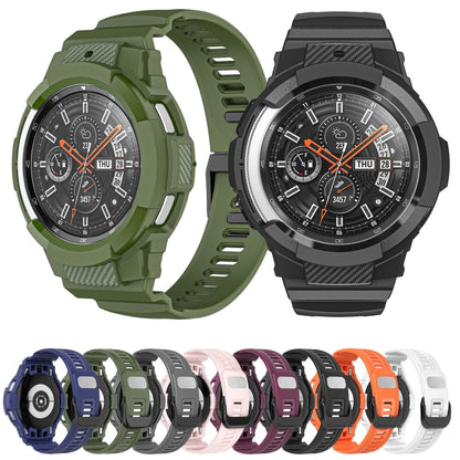 Bracelet de montre intégré en silicone sport en fibre de carbone, For Samsung Galaxy Watch4 Classic 42mm