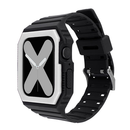 Bracelet de montre intégré bicolore pour la série Apple Watch, 7 41mm / 6&SE&5&4 40mm / 3&2&1 38mm, 7 45mm / 6&SE&5&4 44mm / 3&2&1 42mm
