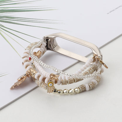 Bracelet de montre en perles de style Mori, For Xiaomi Mi Band 3 & 4, For Xiaomi Mi Band 5 & 6