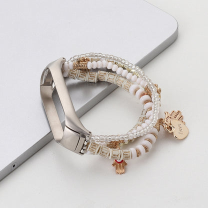 Bracelet de montre en perles de style Mori, For Xiaomi Mi Band 3 & 4, For Xiaomi Mi Band 5 & 6