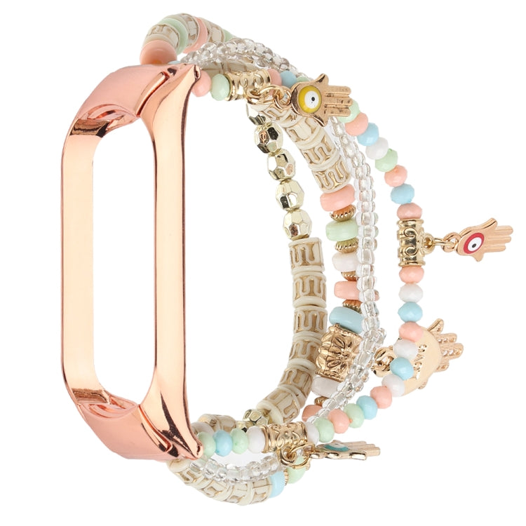 Bracelet de montre en perles de style Mori, For Xiaomi Mi Band 3 & 4, For Xiaomi Mi Band 5 & 6