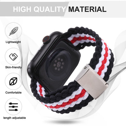Bracelet de montre tressé à texture verticale pour la série Apple Watch, 7 41mm / 6&SE&5&4 40mm / 3&2&1 38mm, 7 45mm / 6&SE&5&4 44mm / 3&2&1 42mm