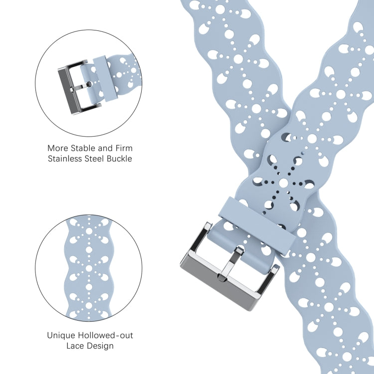 Bracelet de montre en silicone en dentelle pour la série Apple Watch, 7 41mm / 6&SE&5&4 40mm / 3&2&1 38mm, 7 45mm / 6&SE&5&4 44mm / 3&2&1 42mm