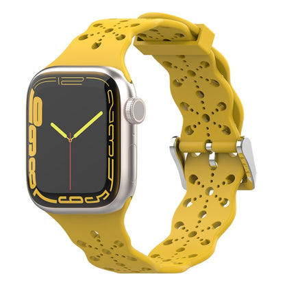Bracelet de montre en silicone en dentelle pour la série Apple Watch, 7 41mm / 6&SE&5&4 40mm / 3&2&1 38mm, 7 45mm / 6&SE&5&4 44mm / 3&2&1 42mm