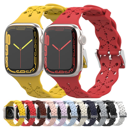 Bracelet de montre en silicone en dentelle pour la série Apple Watch, 7 41mm / 6&SE&5&4 40mm / 3&2&1 38mm, 7 45mm / 6&SE&5&4 44mm / 3&2&1 42mm