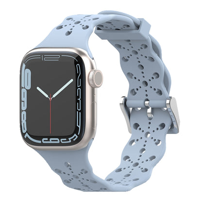 Bracelet de montre en silicone en dentelle pour la série Apple Watch, 7 41mm / 6&SE&5&4 40mm / 3&2&1 38mm, 7 45mm / 6&SE&5&4 44mm / 3&2&1 42mm