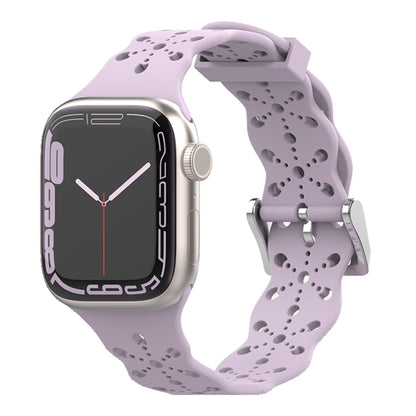 Bracelet de montre en silicone en dentelle pour la série Apple Watch, 7 41mm / 6&SE&5&4 40mm / 3&2&1 38mm, 7 45mm / 6&SE&5&4 44mm / 3&2&1 42mm