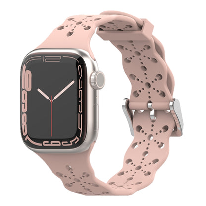Bracelet de montre en silicone en dentelle pour la série Apple Watch, 7 41mm / 6&SE&5&4 40mm / 3&2&1 38mm, 7 45mm / 6&SE&5&4 44mm / 3&2&1 42mm