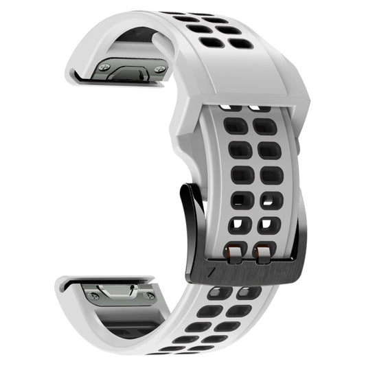 Bracelet de montre en silicone bicolore à trous à double rangée, 22mm, 26mm