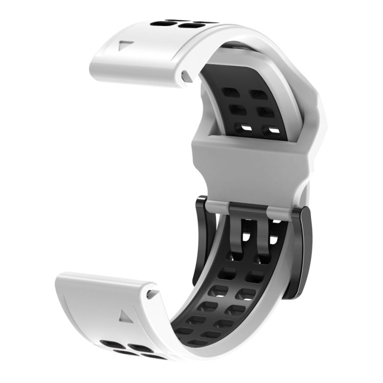 Bracelet de montre en silicone bicolore à trous à double rangée, 22mm, 26mm