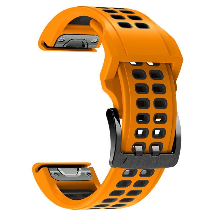 Bracelet de montre en silicone bicolore à trous à double rangée, 22mm, 26mm