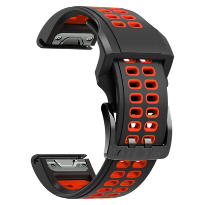 Bracelet de montre en silicone bicolore à trous à double rangée, 22mm, 26mm