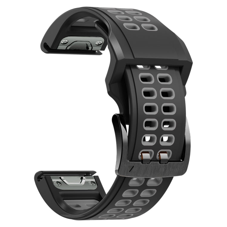 Bracelet de montre en silicone bicolore à trous à double rangée, 22mm, 26mm