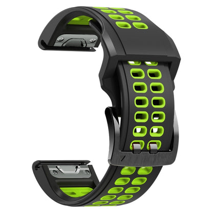 Bracelet de montre en silicone bicolore à trous à double rangée, 22mm, 26mm
