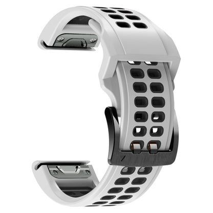 Bracelet de montre en silicone bicolore à trous à double rangée, 22mm, 26mm