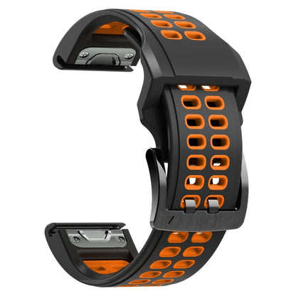 Bracelet de montre en silicone bicolore à trous à double rangée, 22mm, 26mm