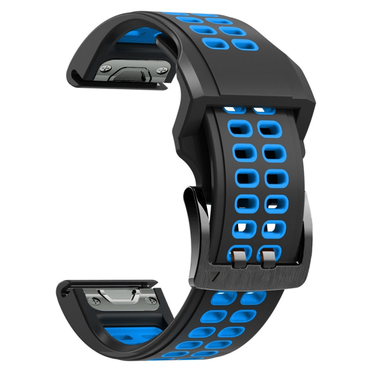 Bracelet de montre en silicone bicolore à trous à double rangée, 22mm, 26mm
