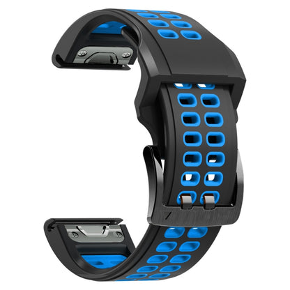 Bracelet de montre en silicone bicolore à trous à double rangée, 22mm, 26mm