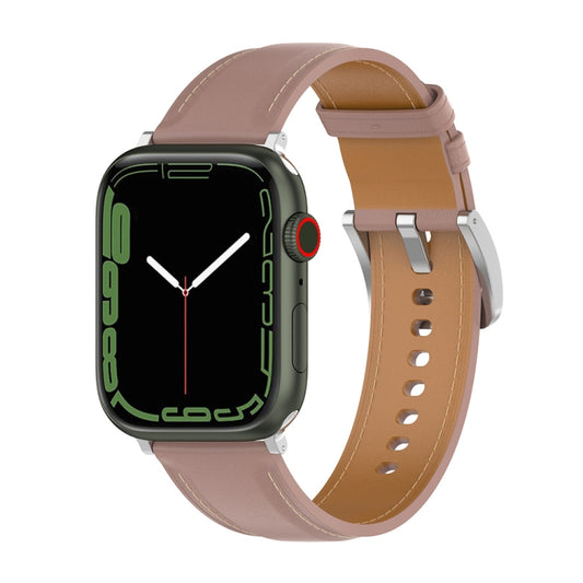 Bracelet de montre en cuir véritable, taille : petite taille pour Apple Watch Series 7 41 mm / 6 & SE & 5 & 4 40 mm / 3 & 2 & 1 38 mm, Size: Small Size For Apple Watch Series 8&7 41mm / SE 2&6&SE&5&4 40mm / 3&2&1 38mm