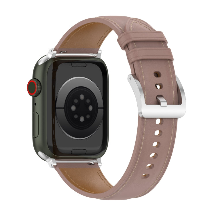 Bracelet de montre en cuir véritable, taille : petite taille pour Apple Watch Series 7 41 mm / 6 & SE & 5 & 4 40 mm / 3 & 2 & 1 38 mm, Size: Small Size For Apple Watch Series 8&7 41mm / SE 2&6&SE&5&4 40mm / 3&2&1 38mm