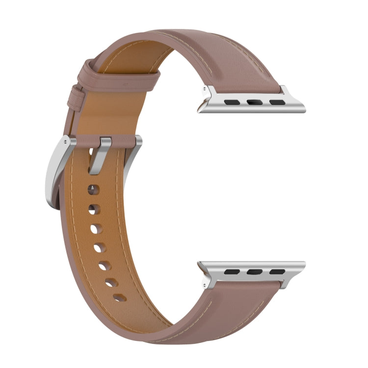 Bracelet de montre en cuir véritable, taille : petite taille pour Apple Watch Series 7 41 mm / 6 & SE & 5 & 4 40 mm / 3 & 2 & 1 38 mm, Size: Small Size For Apple Watch Series 8&7 41mm / SE 2&6&SE&5&4 40mm / 3&2&1 38mm