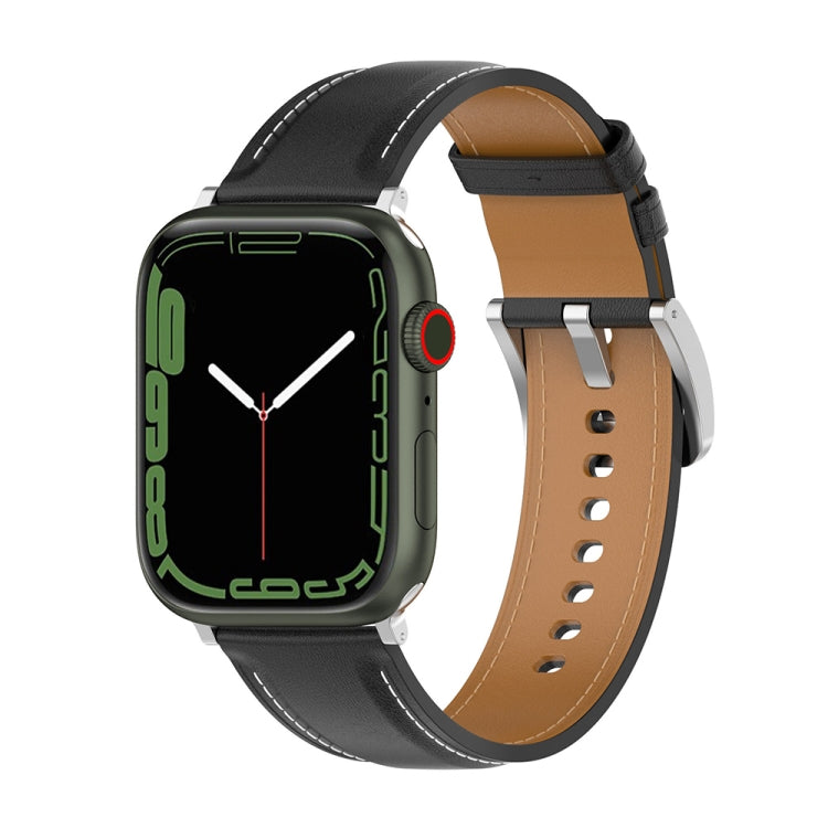 Bracelet de montre en cuir véritable, taille : petite taille pour Apple Watch Series 7 41 mm / 6 & SE & 5 & 4 40 mm / 3 & 2 & 1 38 mm, Size: Small Size For Apple Watch Series 8&7 41mm / SE 2&6&SE&5&4 40mm / 3&2&1 38mm