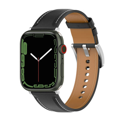 Bracelet de montre en cuir véritable, taille : petite taille pour Apple Watch Series 7 41 mm / 6 & SE & 5 & 4 40 mm / 3 & 2 & 1 38 mm, Size: Small Size For Apple Watch Series 8&7 41mm / SE 2&6&SE&5&4 40mm / 3&2&1 38mm