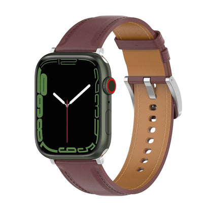 Bracelet de montre en cuir véritable, taille : petite taille pour Apple Watch Series 7 41 mm / 6 & SE & 5 & 4 40 mm / 3 & 2 & 1 38 mm, Size: Small Size For Apple Watch Series 8&7 41mm / SE 2&6&SE&5&4 40mm / 3&2&1 38mm