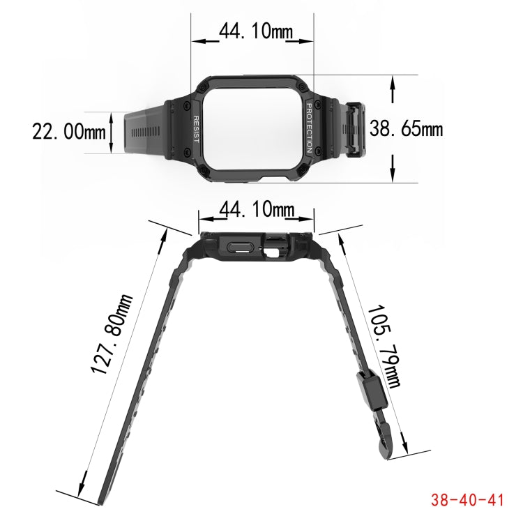 Bracelet intégré de couleur unie à trois épreuves pour la série Apple Watch, 7 41mm / 6&SE&5&4 40mm / 3&2&1 38mm, 7 45mm / 6&SE&5&4 44mm / 3&2&1 42mm