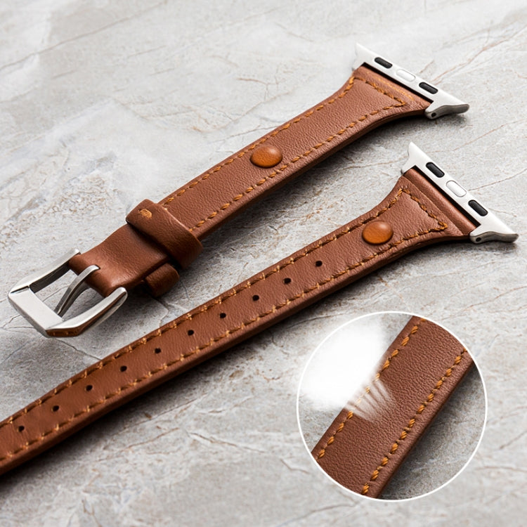 Bracelet en cuir véritable pour la série Apple Watch, 7 41mm / 6&SE&5&4 40mm / 3&2&1 38mm, 7 45mm / 6&SE&5&4 44mm / 3&2&1 42mm