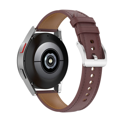 Bracelet de montre en cuir véritable 20 mm pour Samsung Galaxy Watch4/Watch3 41 mm/Active2/Huawei/Gaming Watch, etc.