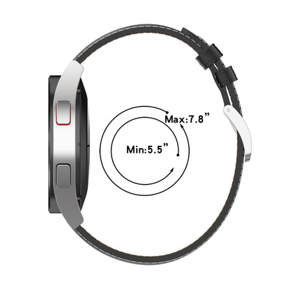 Bracelet de montre en cuir véritable 20 mm pour Samsung Galaxy Watch4/Watch3 41 mm/Active2/Huawei/Gaming Watch, etc.