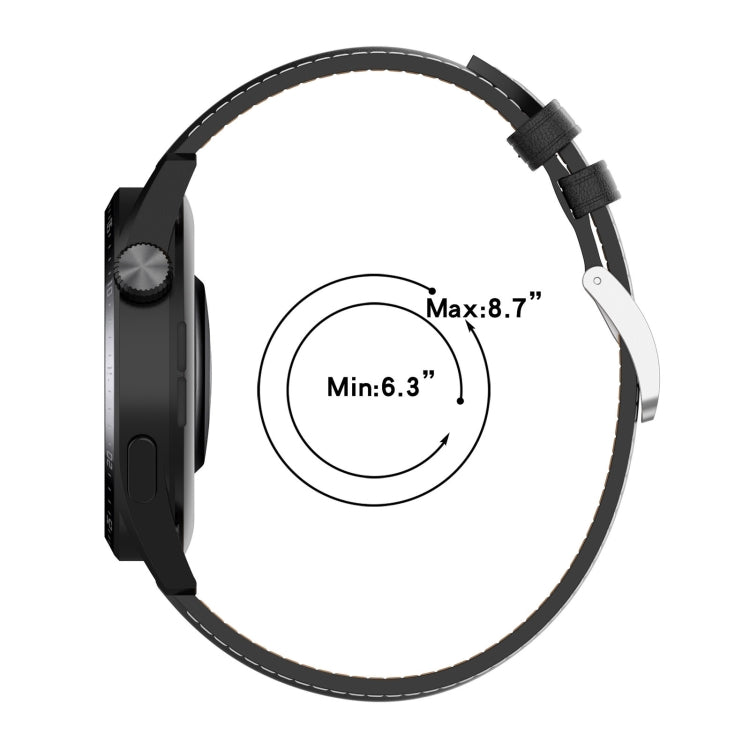 Bracelet de montre en cuir véritable 22 mm pour Huawei Watch GT3 46 mm/GT2 46 mm/Samsung Galaxy Watch3 45 mm