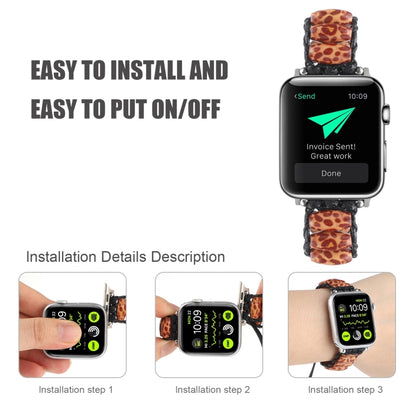 Bracelet de montre en perles de bois pour la série Apple Watch, 7 41mm / 6&SE&5&4 40mm / 3&2&1 38mm, 7 45mm / 6&SE&5&4 44mm / 3&2&1 42mm