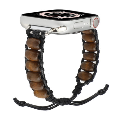 Bracelet de montre en perles de bois pour la série Apple Watch, 7 41mm / 6&SE&5&4 40mm / 3&2&1 38mm, 7 45mm / 6&SE&5&4 44mm / 3&2&1 42mm