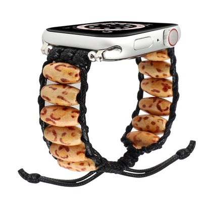 Bracelet de montre en perles de bois pour la série Apple Watch, 7 41mm / 6&SE&5&4 40mm / 3&2&1 38mm, 7 45mm / 6&SE&5&4 44mm / 3&2&1 42mm