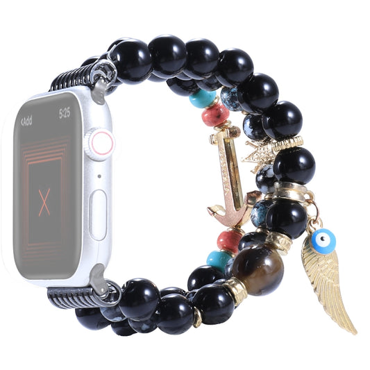 Bracelet de montre d'ancre de couronne perlée pour la série Apple Watch, 7 41mm / 6&SE&5&4 40mm / 3&2&1 38mm