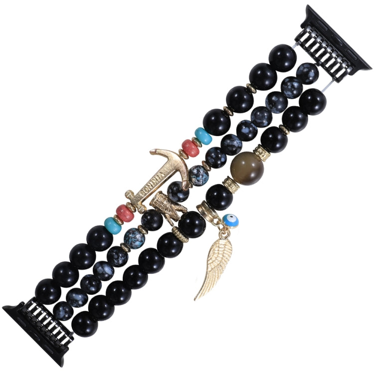 Bracelet de montre d'ancre de couronne perlée pour la série Apple Watch, 7 41mm / 6&SE&5&4 40mm / 3&2&1 38mm