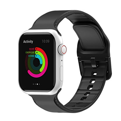 Bracelet de montre en silicone pour Apple Watch Series, 7 41mm / 6&SE&5&4 40mm / 3&2&1 38mm, 7 45mm / 6&SE&5&4 44mm / 3&2&1 42mm