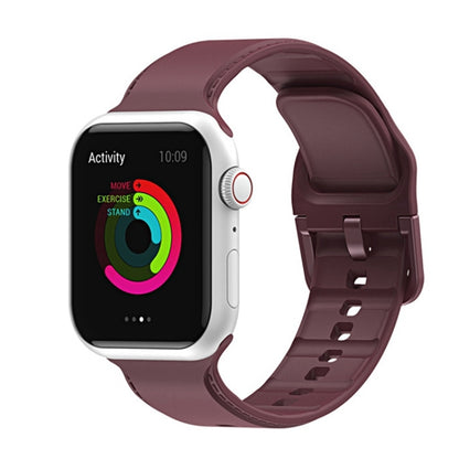 Bracelet de montre en silicone pour Apple Watch Series, 7 41mm / 6&SE&5&4 40mm / 3&2&1 38mm, 7 45mm / 6&SE&5&4 44mm / 3&2&1 42mm