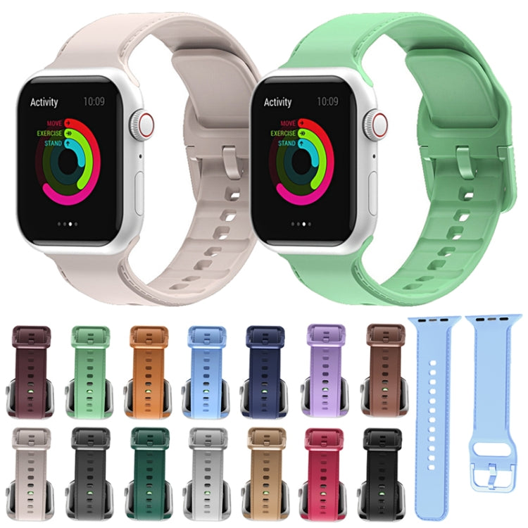 Bracelet de montre en silicone pour Apple Watch Series, 7 41mm / 6&SE&5&4 40mm / 3&2&1 38mm, 7 45mm / 6&SE&5&4 44mm / 3&2&1 42mm