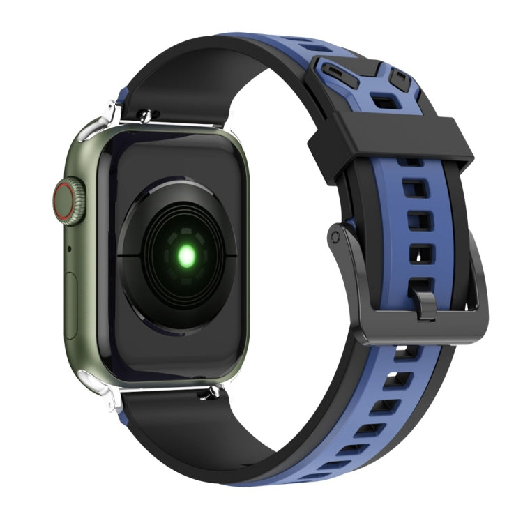 Bracelet de montre en silicone bicolore pour la série Apple Watch, 7 41mm / 6&SE&5&4 40mm / 3&2&1 38mm, 7 45mm / 6&SE&5&4 44mm / 3&2&1 42mm