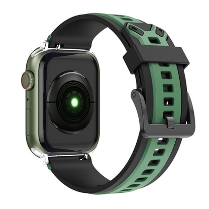 Bracelet de montre en silicone bicolore pour la série Apple Watch, 7 41mm / 6&SE&5&4 40mm / 3&2&1 38mm, 7 45mm / 6&SE&5&4 44mm / 3&2&1 42mm