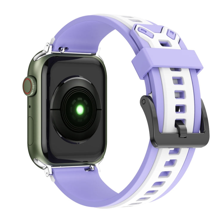 Bracelet de montre en silicone bicolore pour la série Apple Watch, 7 41mm / 6&SE&5&4 40mm / 3&2&1 38mm, 7 45mm / 6&SE&5&4 44mm / 3&2&1 42mm
