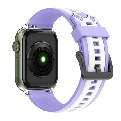 Bracelet de montre en silicone bicolore pour la série Apple Watch, 7 41mm / 6&SE&5&4 40mm / 3&2&1 38mm, 7 45mm / 6&SE&5&4 44mm / 3&2&1 42mm